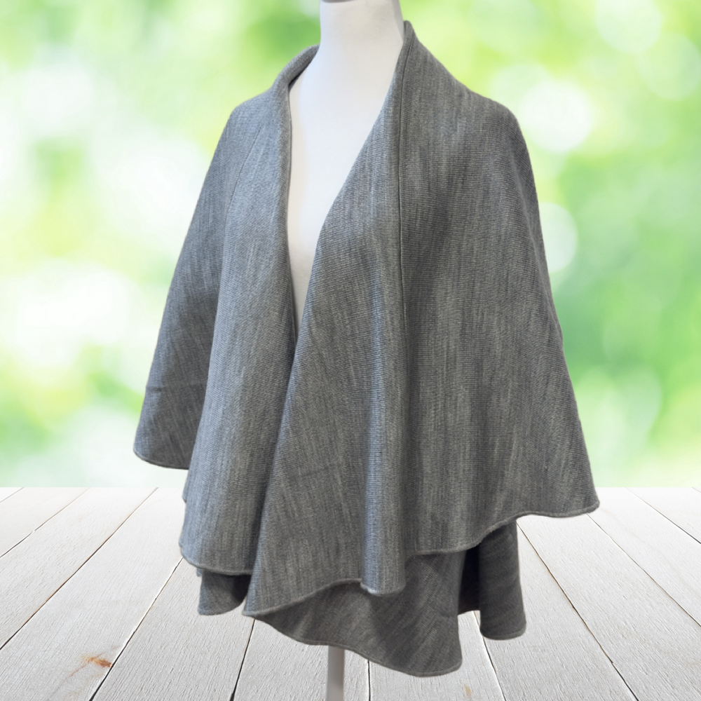 SHANNON PASSERO Circle Cardigan Cape Wrap Layered Knit Made in Canada One Size